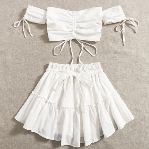 SHEIN OFF SHOULDER 2 PIECE SKIRT SET - Picture 1 of 2